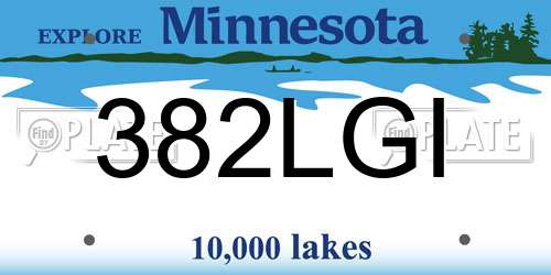 382LGI Minnesota License Plate