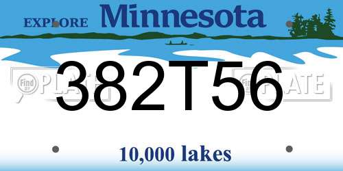382T56 Minnesota License Plate