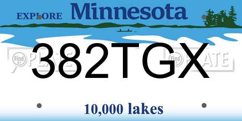 382TGX Minnesota License Plate