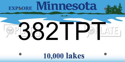 382TPT Minnesota License Plate