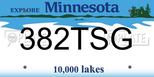 382TSG Minnesota License Plate