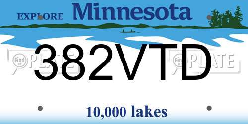 382VTD Minnesota License Plate