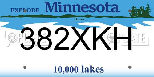 382XKH Minnesota License Plate