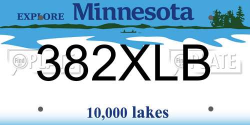 382XLB Minnesota License Plate