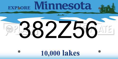 382Z56 Minnesota License Plate