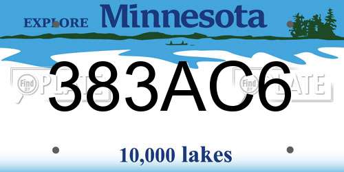 383AC6 Minnesota License Plate
