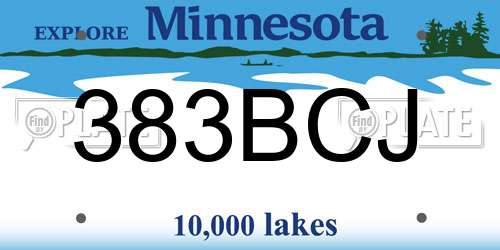 383BCJ Minnesota License Plate