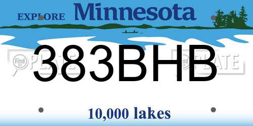 383BHB Minnesota License Plate