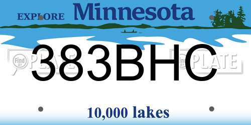 383BHC Minnesota License Plate