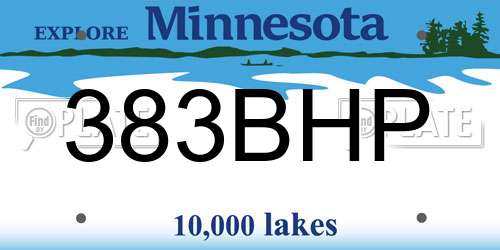383BHP Minnesota License Plate