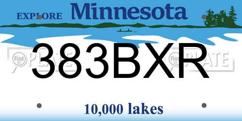 383BXR Minnesota License Plate