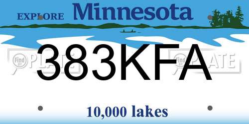 383KFA Minnesota License Plate