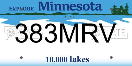 383MRV Minnesota License Plate