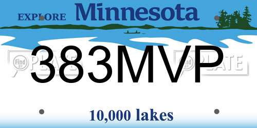 383MVP Minnesota License Plate