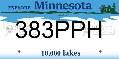 383PPH Minnesota License Plate