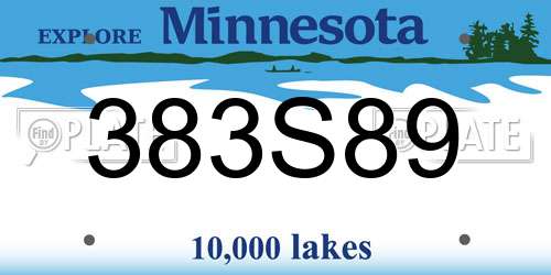 383S89 Minnesota License Plate