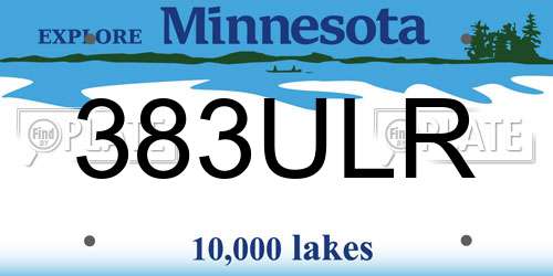 383ULR Minnesota License Plate