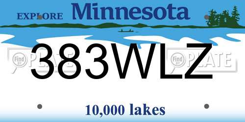 383WLZ Minnesota License Plate