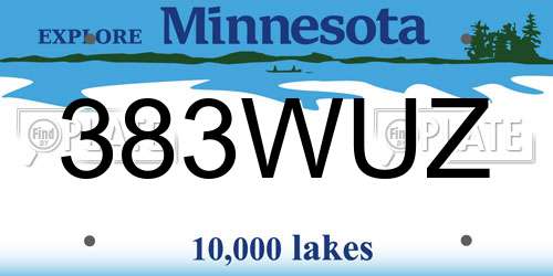 383WUZ Minnesota License Plate