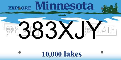 383XJY Minnesota License Plate