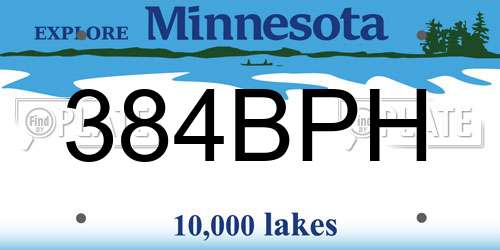 384BPH Minnesota License Plate