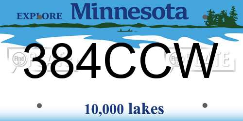 384CCW Minnesota License Plate