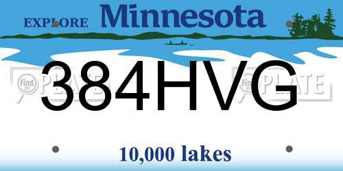 384HVG Minnesota License Plate
