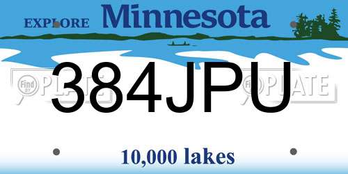 384JPU Minnesota License Plate