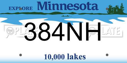 384NH Minnesota License Plate