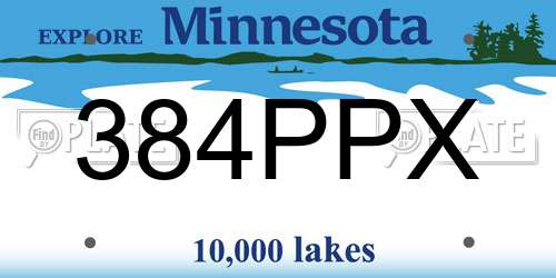 384PPX Minnesota License Plate