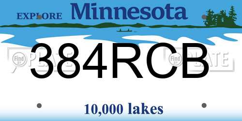 384RCB Minnesota License Plate