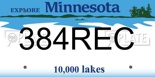 384REC Minnesota License Plate