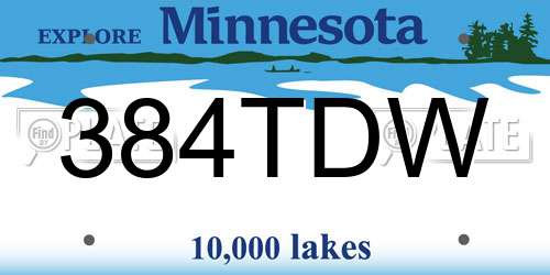 384TDW Minnesota License Plate