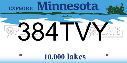 384TVY Minnesota License Plate
