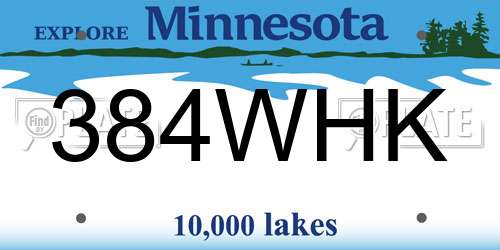 384WHK Minnesota License Plate