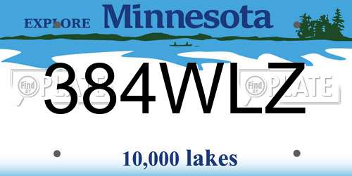 384WLZ Minnesota License Plate