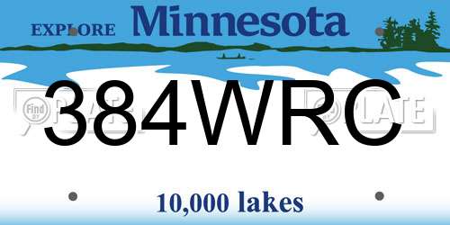 384WRC Minnesota License Plate