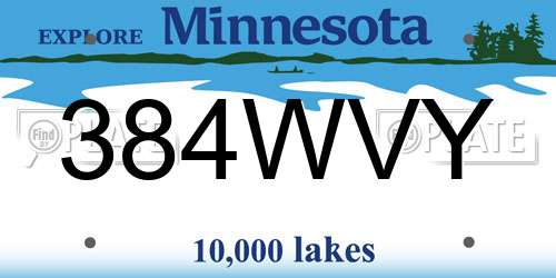 384WVY Minnesota License Plate