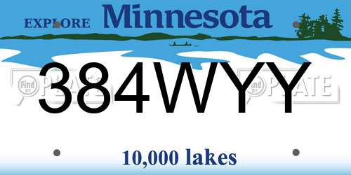 384WYY Minnesota License Plate