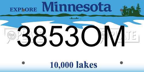 3853OM Minnesota License Plate