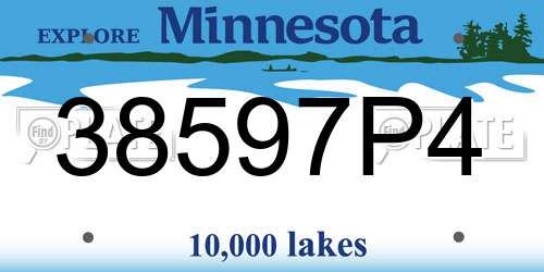 38597P4 Minnesota License Plate