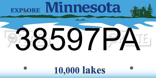 38597PA Minnesota License Plate