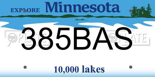 385BAS Minnesota License Plate