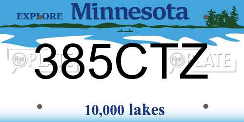 385CTZ Minnesota License Plate