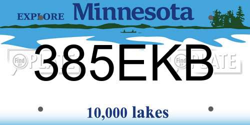 385EKB Minnesota License Plate