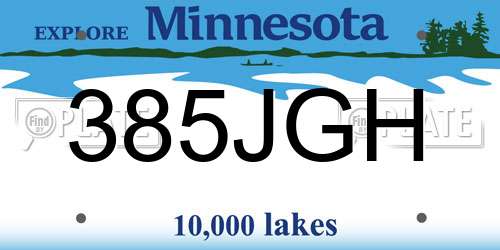 385JGH Minnesota License Plate