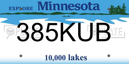 385KUB Minnesota License Plate