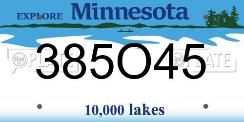 385O45 Minnesota License Plate