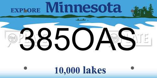 385OAS Minnesota License Plate