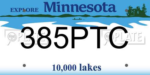 385PTC Minnesota License Plate